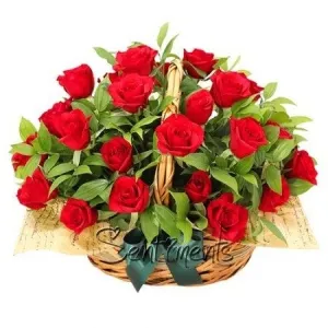 24 Red Roses Basket of Love