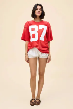 87 Oversized Jersey Sun Faded Red Tee