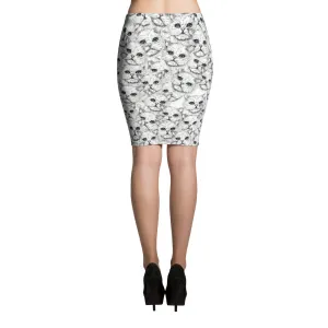 ANGORA KITTY FACES Pencil Skirt