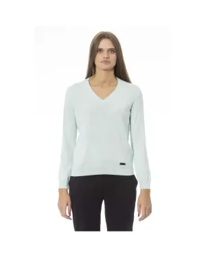 Baldinini Trend Women's Light Blue Polyamide Sweater - L