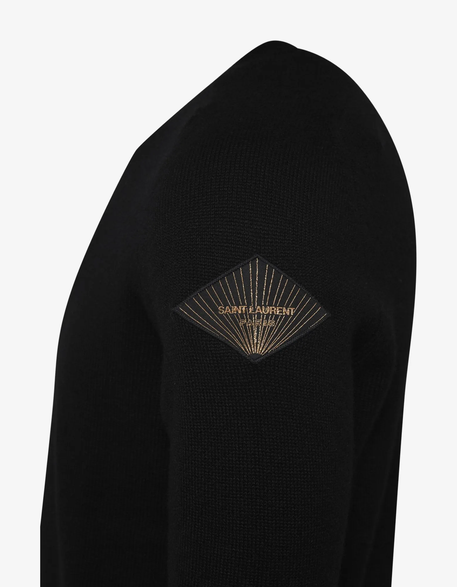 Black Logo Patch Cashmere Sweater