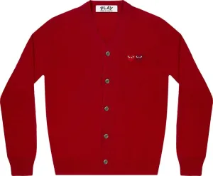 Cardigan Comme des Garçons PLAY Double Heart Cardigan 'Red', red