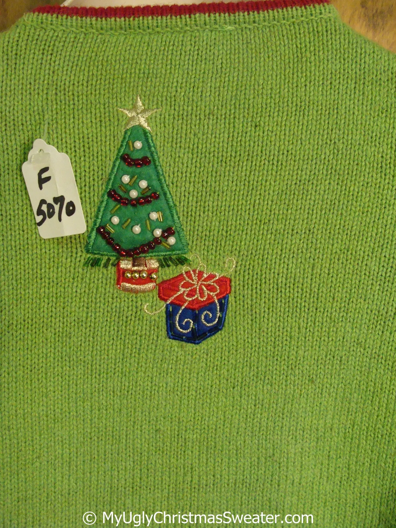 Child Green Ugly Christmas Sweater with Santa