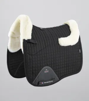 Close Contact Merino Wool European Saddle Pad - Dressage Square Black/Natural Wool