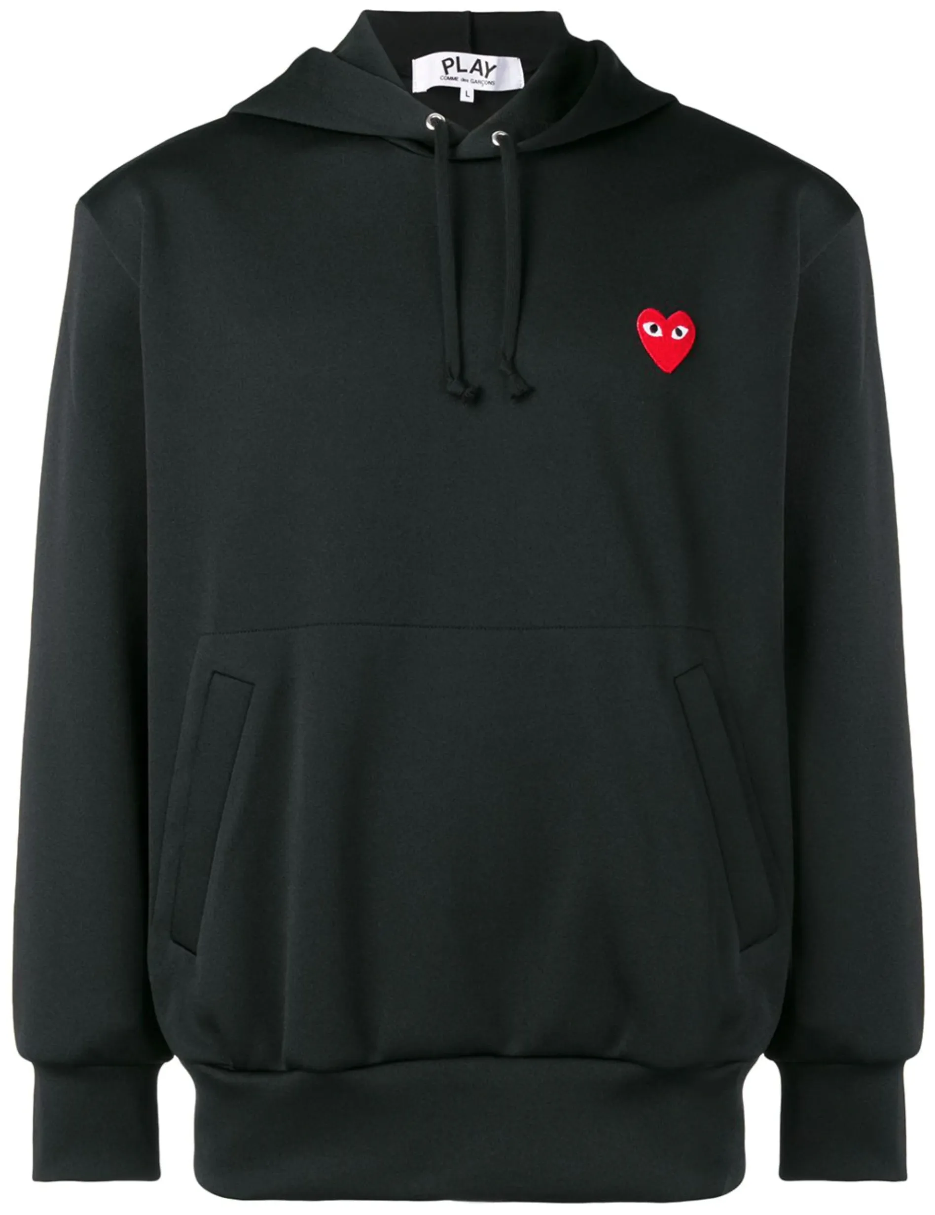 COMME des GARÇONS PLAY HOODIE BLACK w. RED HEART