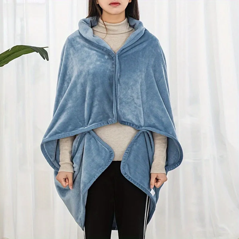 Cozy Wearable Blanket with Sleeves - Soft, Stretchy Fleece-Lined Hoodie for Office, Car, Camping & Sofa Use - Machine Washable