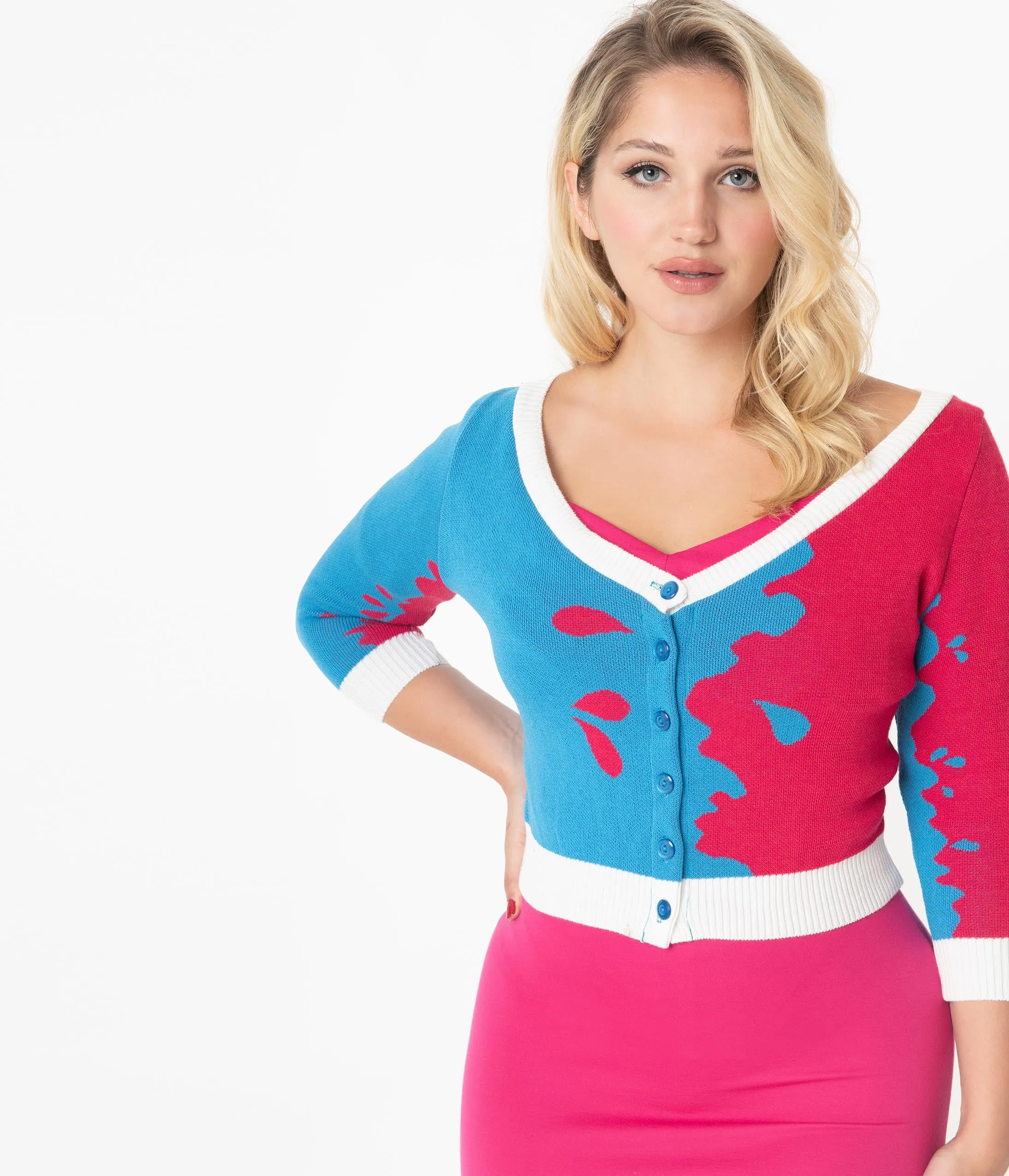 Elhoffer Design Make It Pink & Blue Cardigan