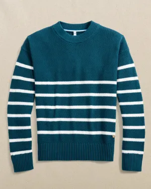 Haisley Stripe Crew Neck Sweater - Teal Haze