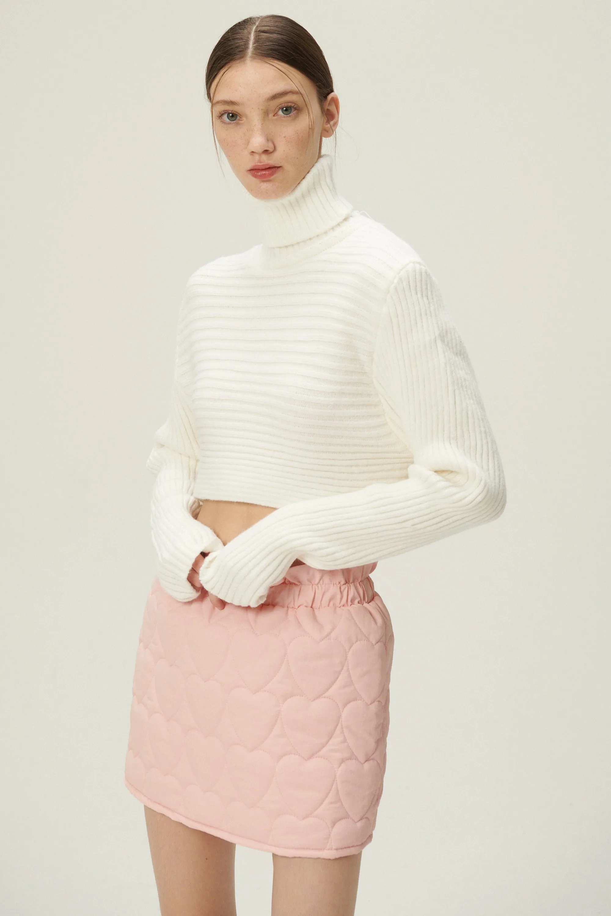 Hannah High Neck Ribbed Sweater