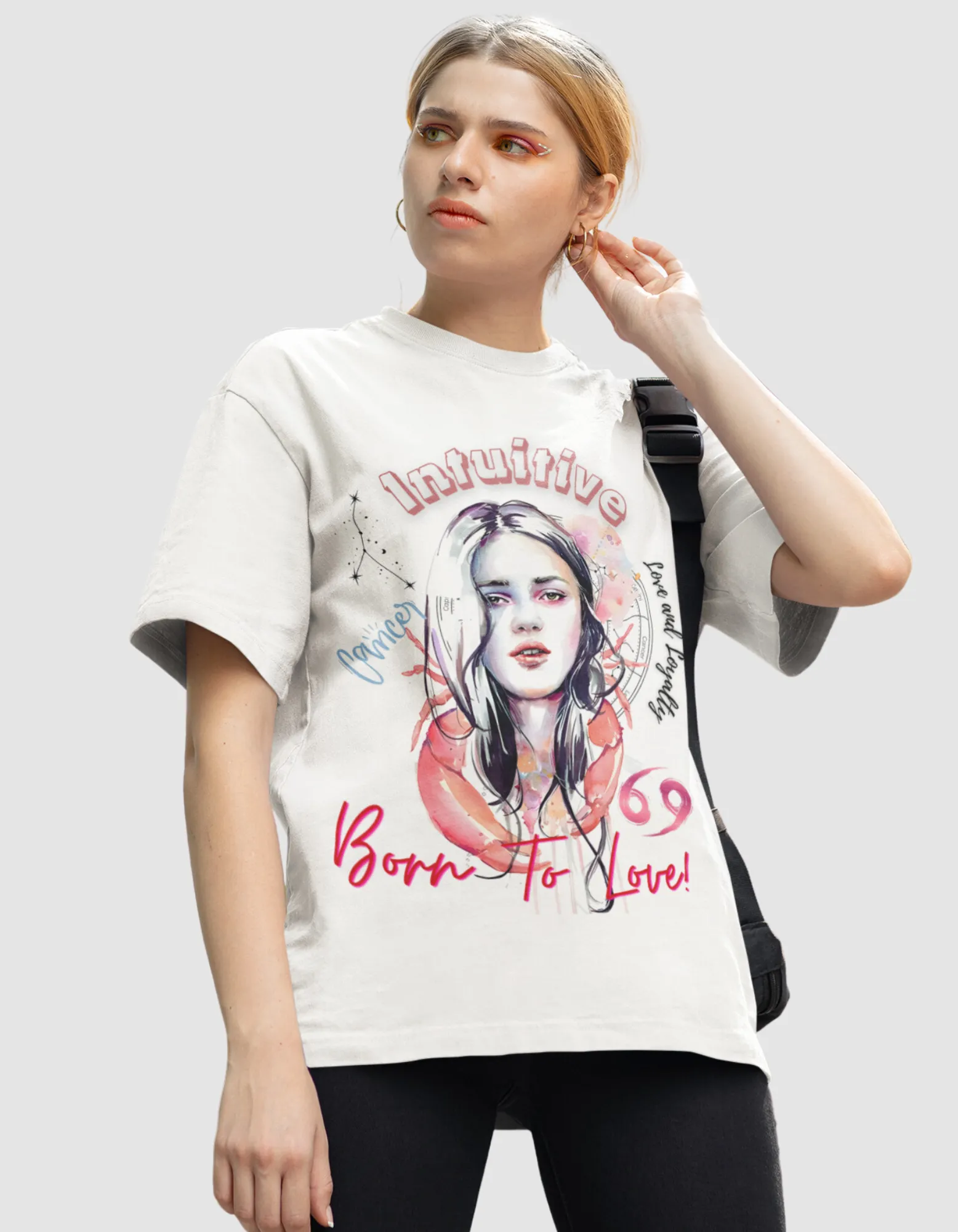 Intuitive Cancer Graphic Printed Oversized T-Shirt For Women