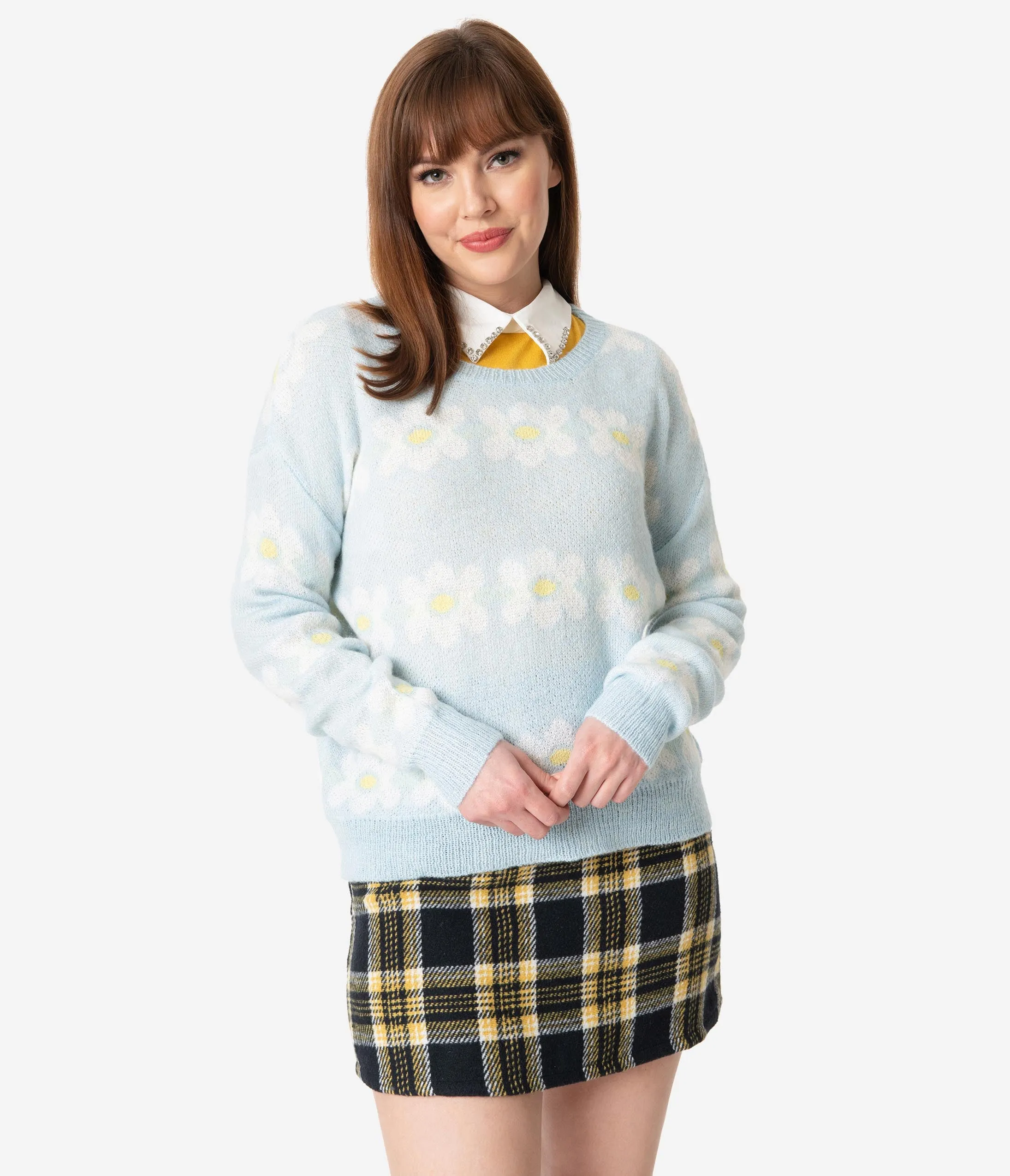 Light Blue & Daisy Chain Sweater