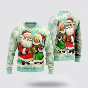 Charming Santa Couples Ugly Christmas Sweater for Men and Women - Perfect Holiday Gift for Christmas - Festive Winter Outfit for Couples