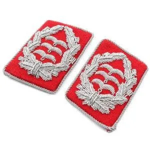 Luftwaffe Flak Division Oberstleutnant Collar Tabs - Red