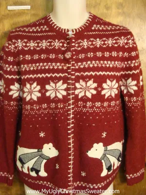 Nordic Theme with Polar Bears Ugly Sweater for Xmas