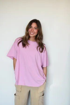 Oversized Boxy Tee- Bubblegum