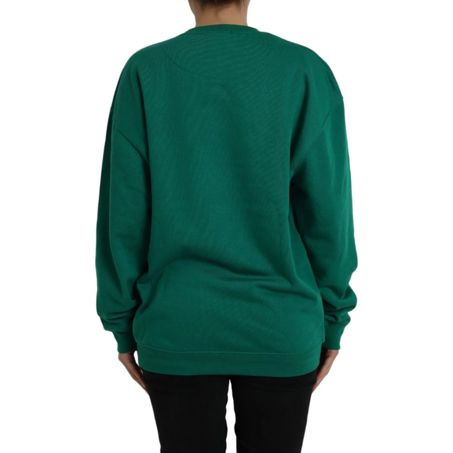 Philippe Model Green Cotton Logo Print Long Sleeves Pullover Sweater