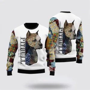 Pitbull Patchwork Seamless Ugly Christmas Sweater For Men And Women, Gift For Christmas, Best Winter Christmas Outfit