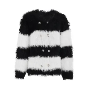 Pre Order:  Striped Contrast Burr Knit Sweater