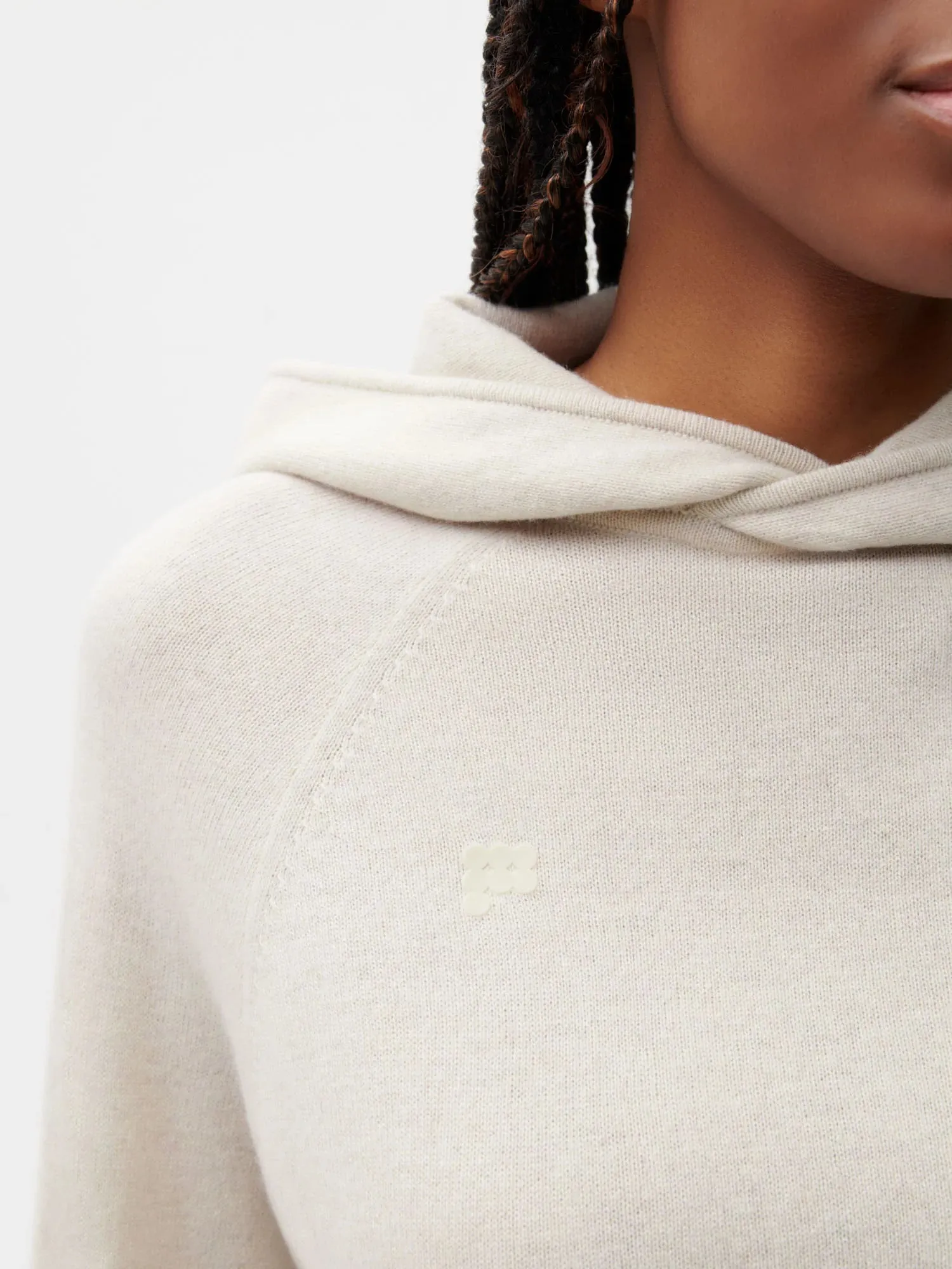 Recycled Cashmere Hoodie—oatmeal