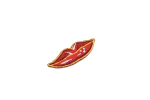 Red Lips w/ Rhinestones Iron-On Patch 2.50" x 0.87" - 1 Piece