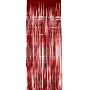 Red Shimmer Curtain Decoration