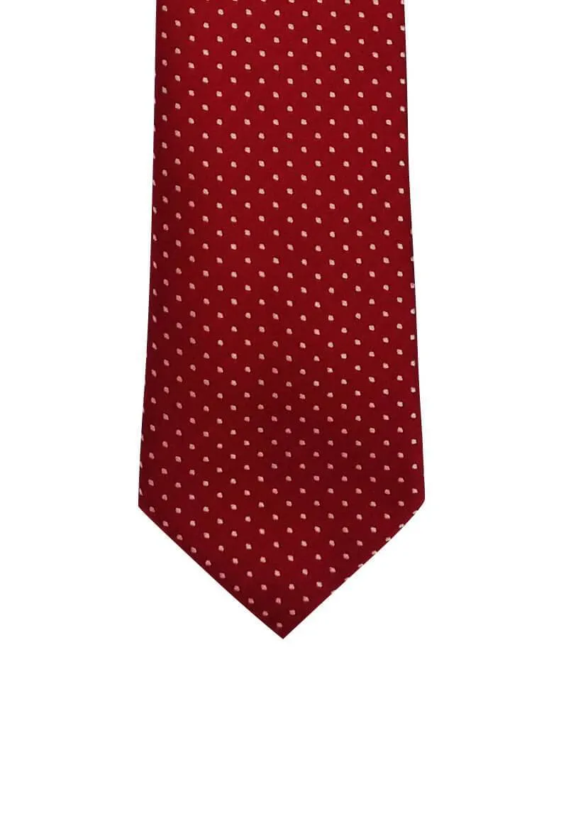 Red White Dotted Skinny Tie