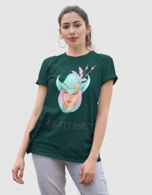 Sagittarius Zodiac Graphic Printed Oversized T-Shirt For Women