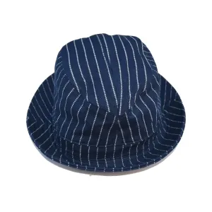 Vintage Wabash Stripes Indigo Bucket Hats Workwear Railroad Caps