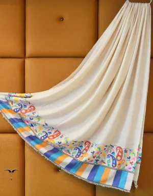 White Kani Pashmina Shawl 7013